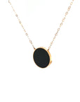 18K Rose Gold Little Planet Onyx Diamond Necklace