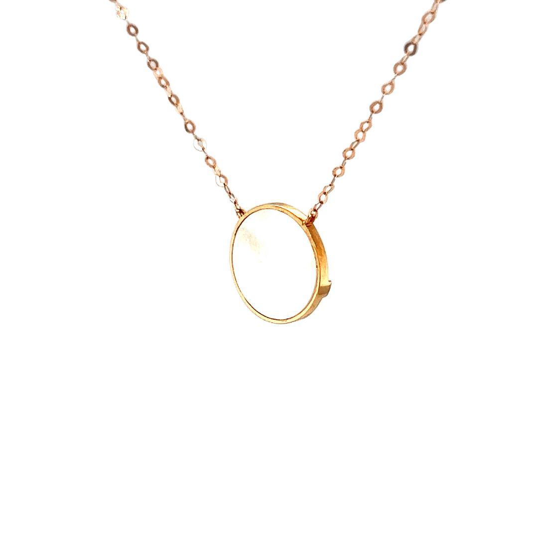 18K Rose Gold Little Planet Mother of Pearl Diamond Necklace