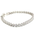 18K White Gold  S Triple Prongs Illusion Tennis Diamond Bracelet