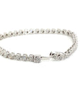 18K White Gold  S Triple Prongs Illusion Tennis Diamond Bracelet