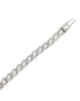 18K White Gold  S Triple Prongs Illusion Tennis Diamond Bracelet
