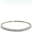 18K White Gold Half Tennis Illusion Diamond Bangle