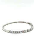 18K White Gold Half Tennis Illusion Diamond Bangle