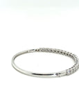 18K White Gold Half Tennis Illusion Diamond Bangle