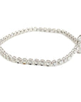 18K White Gold Square Buckle Tennis Diamond Bracelet