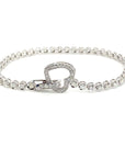 18K White Gold Heart Buckle Mini Illu Tennis Diamond Bracelet