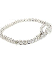 18K White Gold Heart Buckle Mini Illu Tennis Diamond Bracelet