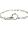 18K White Gold Round Buckle Mini Illu Tennis Diamond Bracelet