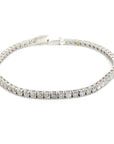 18K White Gold Plain Midi Tennis Diamond Bracelet