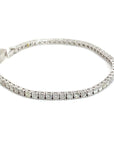 18K White Gold Plain Midi Tennis Diamond Bracelet
