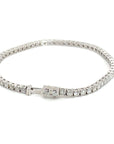 18K White Gold Plain Midi Tennis Diamond Bracelet
