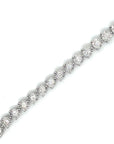 18K White Gold M Triple Prongs Illusion Tennis Diamond Bracelet