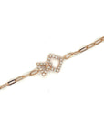 18K Rose Gold Mini Chain Interlocking Shapes Diamond Bracelet