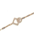 18K Rose Gold Mini Chain Interlocking Angle Shapes Diamond Bracelet