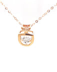 18K Rose Gold Shell Geometry Dancing Stone Diamond Necklace