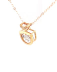 18K Rose Gold Shell Geometry Dancing Stone Diamond Necklace