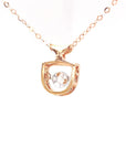 18K Rose Gold Shell Geometry Dancing Stone Diamond Necklace