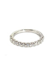 18K White Gold Tension Half Eternity Band Diamond Ring
