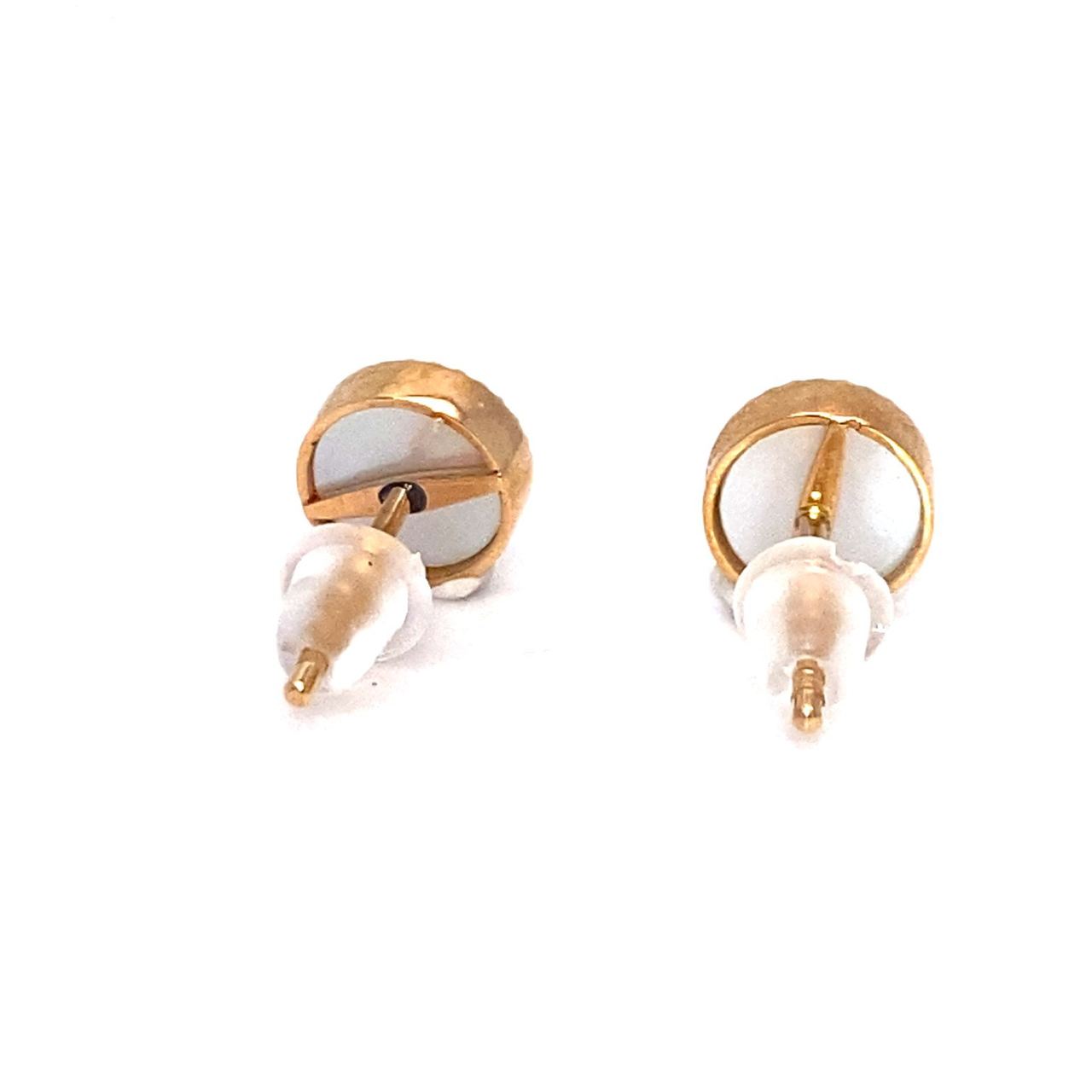 18K Rose Gold Baby Mini Cover Mother Of Pearl Earrings
