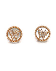 18K Rose Gold Baby Mini Butterfly Mother Of Pearl Earrings