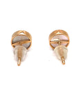 18K Rose Gold Baby Mini Butterfly Mother Of Pearl Earrings