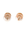 18K Rose Gold Round Onyx Diamond Earrings