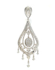 18K White Gold Chandelier Drop Diamond Pendant