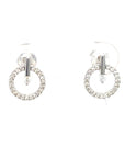 18K White Gold Round Torch Diamond Earrings