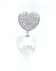 18K White Gold Pearl Diamond Pendant