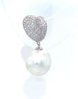 18K White Gold Pearl Diamond Pendant