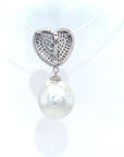 18K White Gold Pearl Diamond Pendant