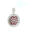 18K White Gold Curve Agate Lovely Diamond Pendant