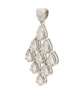 18K White Gold Rain Drop Nine Illusion Diamond Pendant