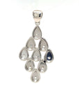 18K White Gold Rain Drop Nine Illusion Diamond Pendant
