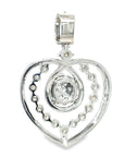 18K White Gold Full Heart Luxe Diamond Pendant