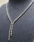18K Long Touch Half Diamond Necklace