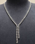 18K Long Touch Half Diamond Necklace