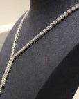 18k White Gold All The Way Illusion Tennis Diamond Necklace