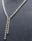 18k White Gold All The Way Illusion Tennis Diamond Necklace