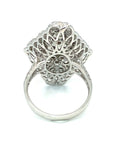 18K White Gold Kite Flat Diamond Pave Diamond Ring