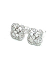 18K White Gold Lucky Clover Diamond Earrings