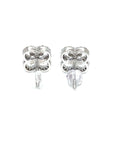 18K White Gold Lucky Clover Diamond Earrings