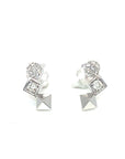 18K White Gold Triple Shapes Diamond Earrings