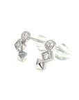 18K White Gold Triple Shapes Diamond Earrings