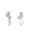 18K White Gold Triple Shapes Diamond Earrings
