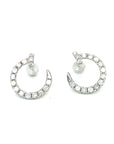 18K White Gold Round Needle Diamond Earrings