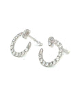 18K White Gold Round Needle Diamond Earrings