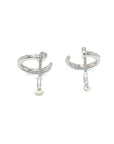 18K White Gold Round Needle Diamond Earrings