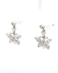18K White Gold Swing Short Butterfly Diamond Earrings