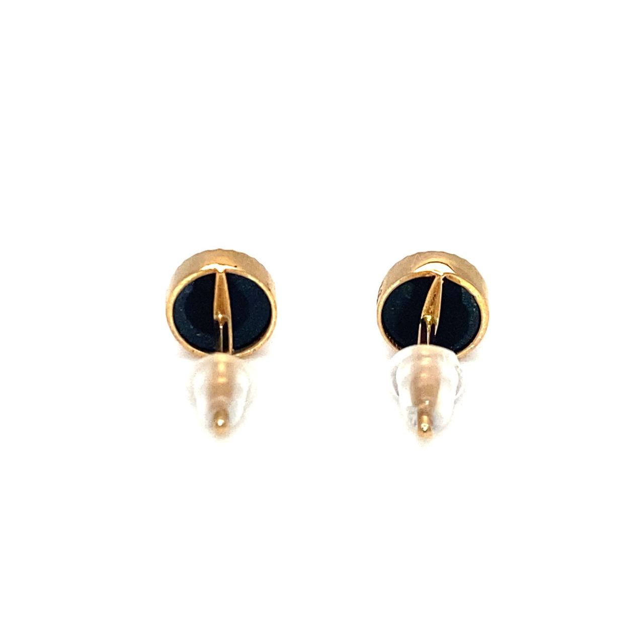 18K Rose Gold Baby Mini In Love Onyx Diamond Earrings